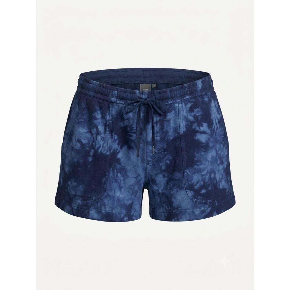 ATHLETA FARALLON PULL ON BLUE TIE DYE CASUAL ATHLEISURE EVERYDAY SHORTS LRG